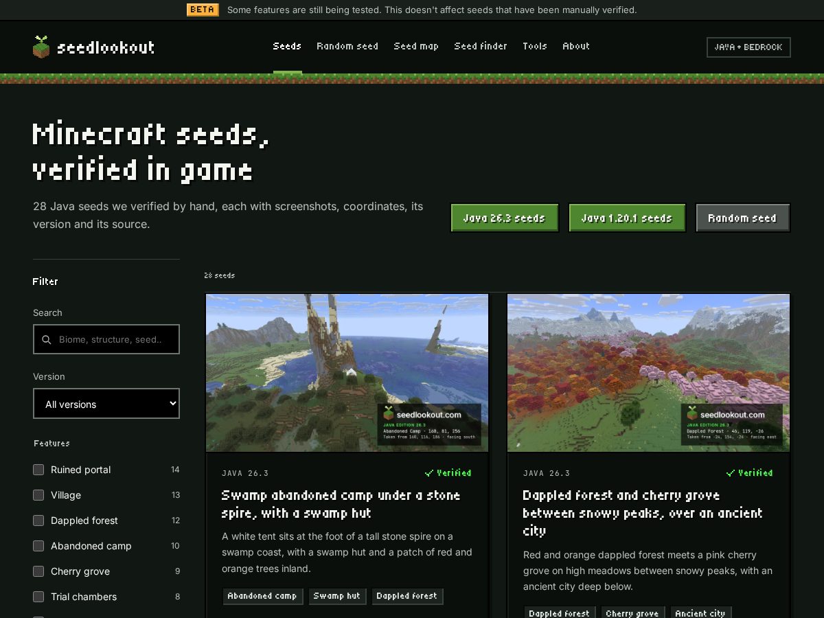 Landing-page snapshot of seedlookout.com
