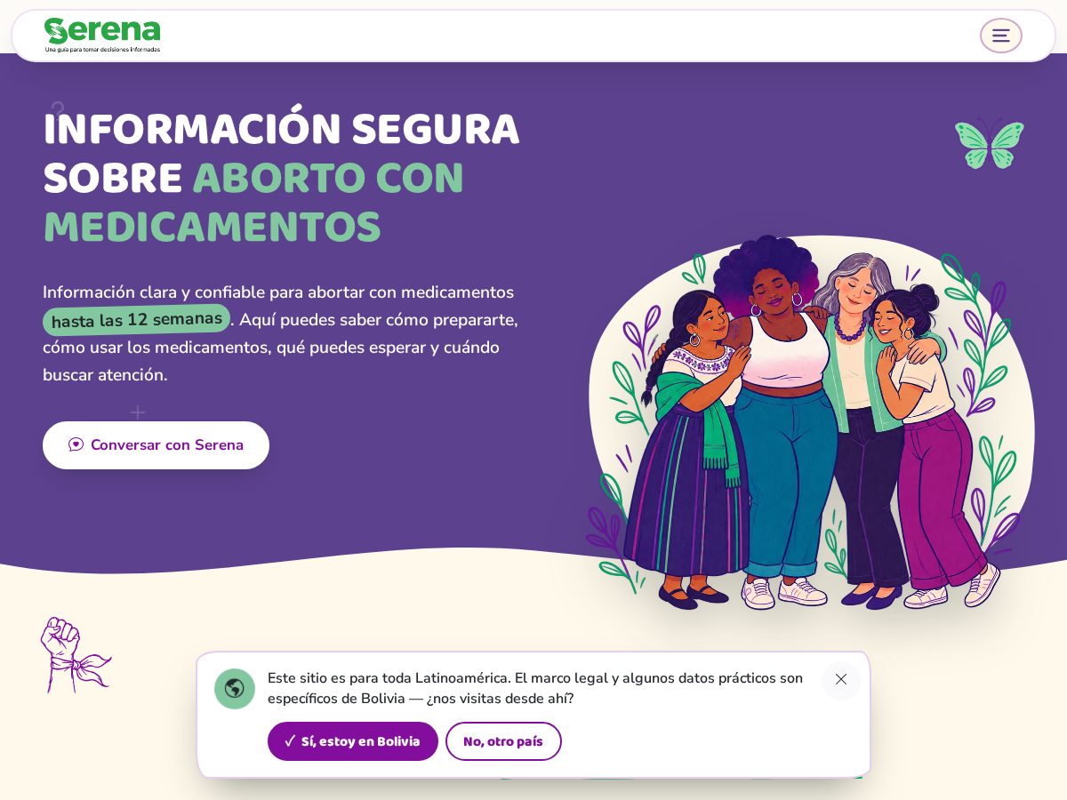 Landing-page snapshot of serenaabortoseguro.org
