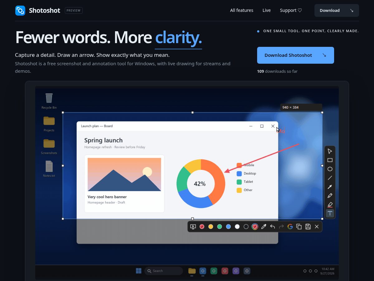 Landing-page snapshot of shotoshot.com