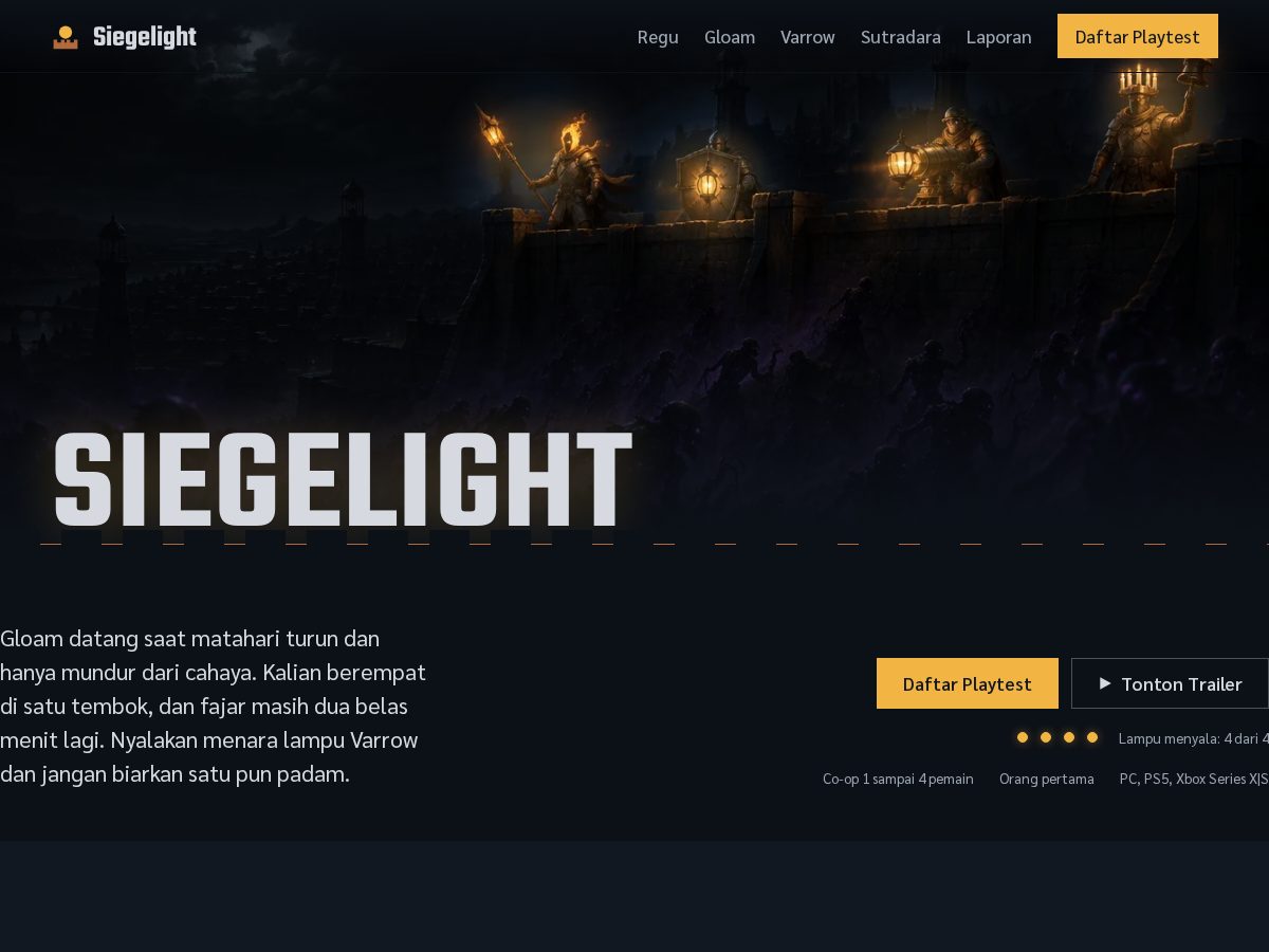 Landing-page snapshot of siegelight.com