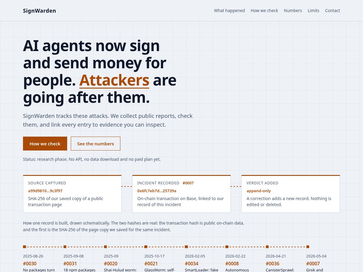 Landing-page snapshot of signwarden.com