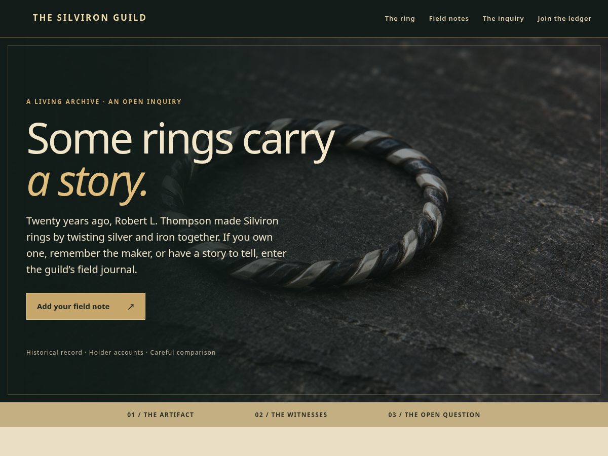 Landing-page snapshot of silviron.com
