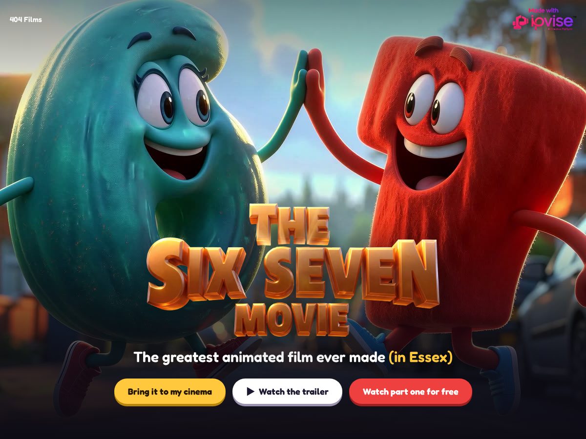 Landing-page snapshot of sixsevenmovie.com