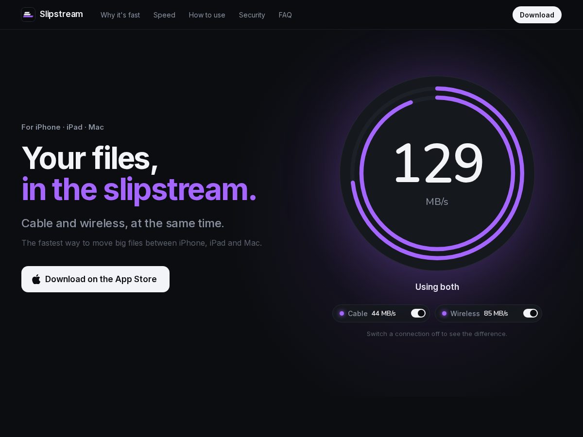 Landing-page snapshot of slipstream.day