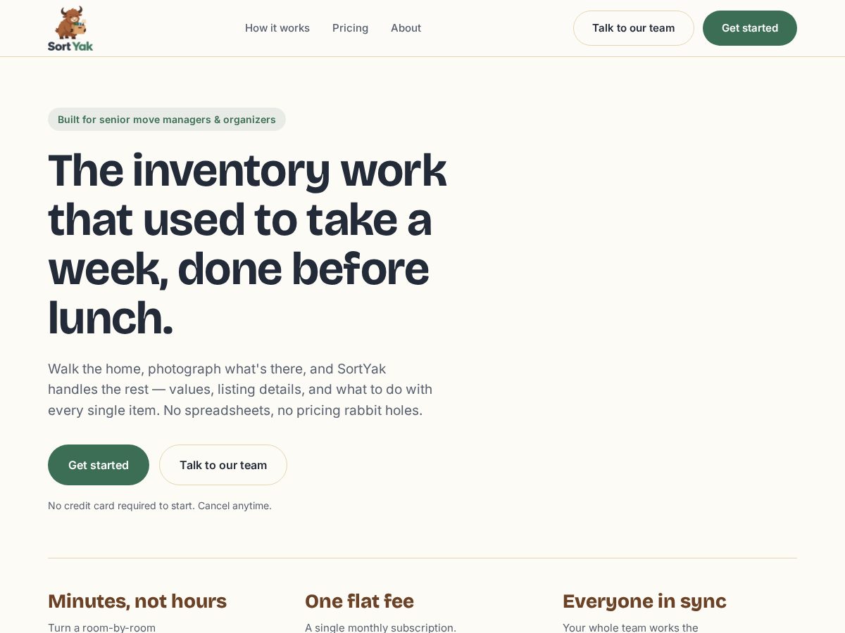 Landing-page snapshot of sortyak.com