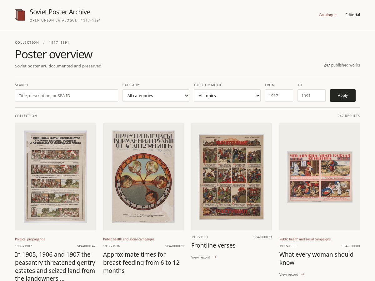 Landing-page snapshot of sovietposter.org