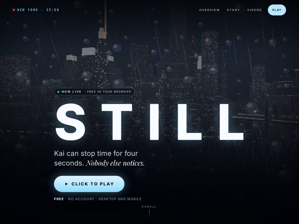 Landing-page snapshot of still.city