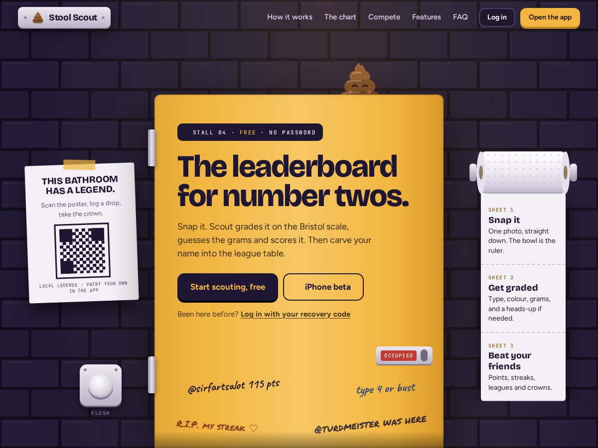 Landing-page snapshot of stoolscout.com