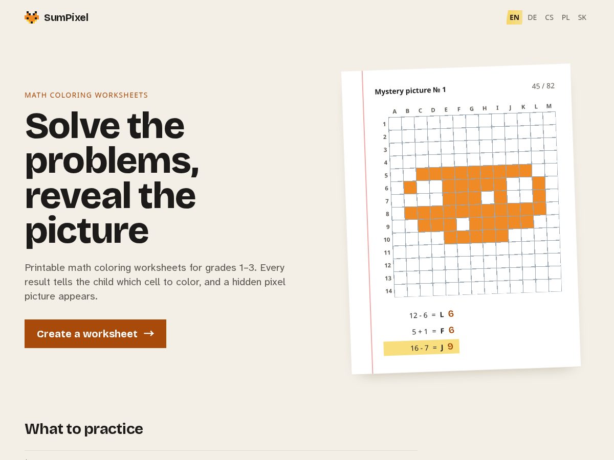 Landing-page snapshot of sumpixel.com