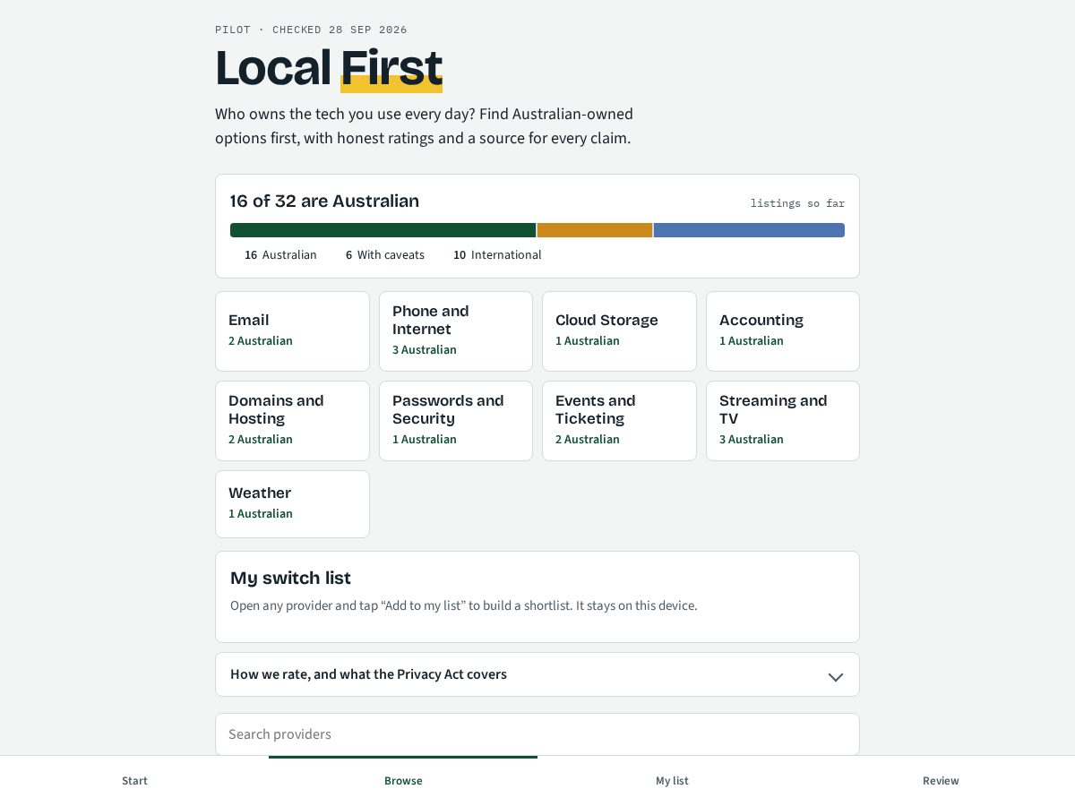 Landing-page snapshot of switchlocal.site