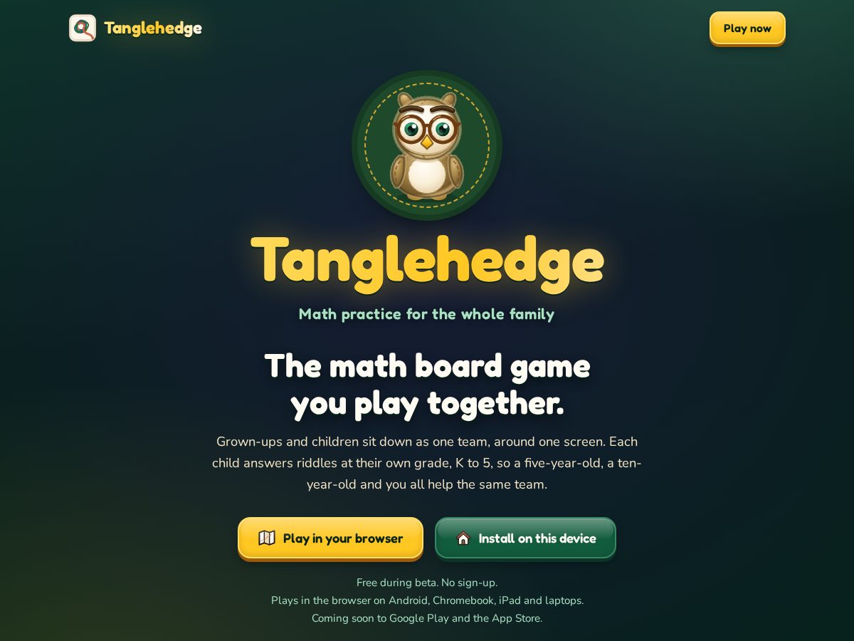 Landing-page snapshot of tanglehedge.site