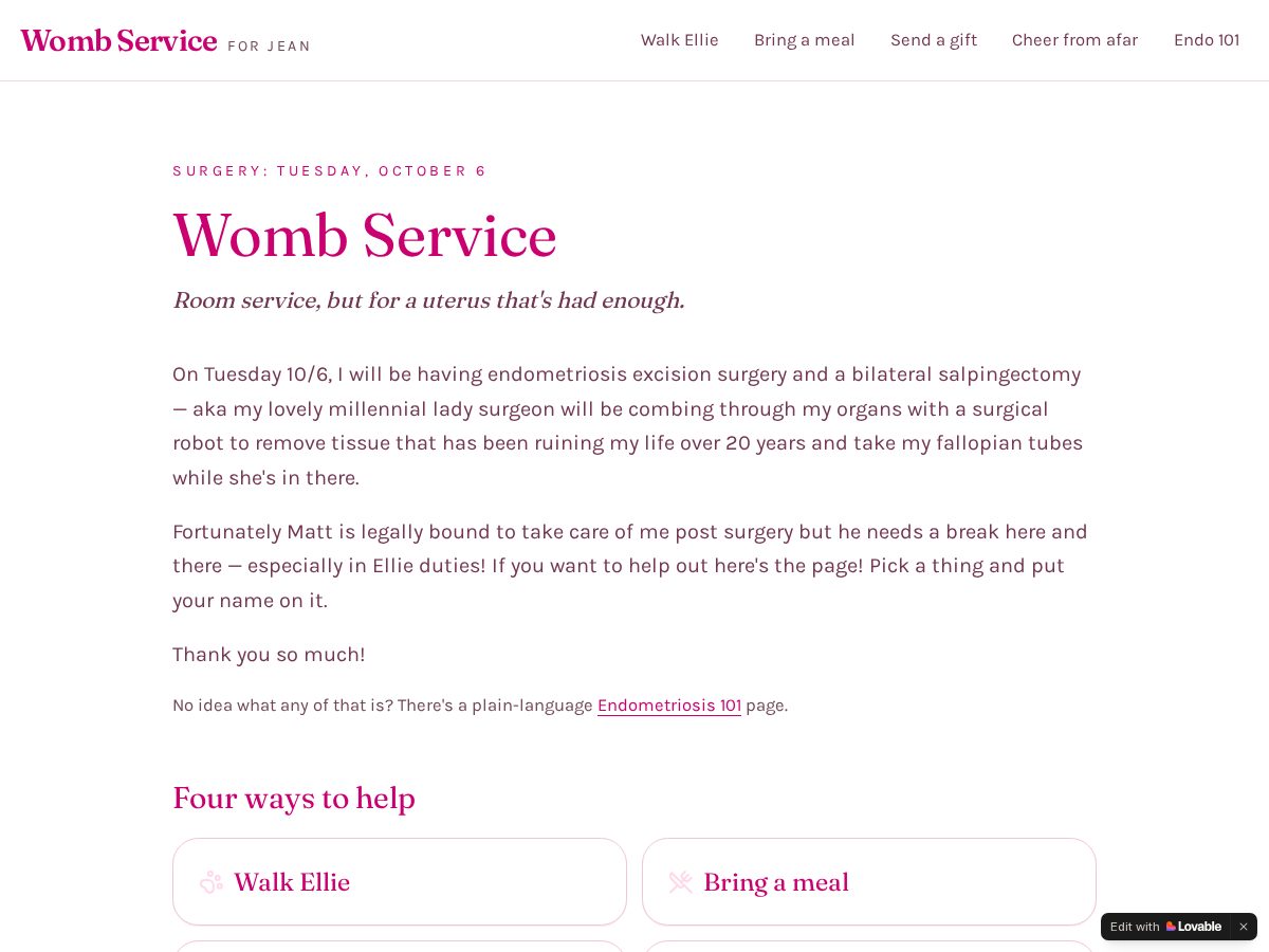 Landing-page snapshot of teamuterus.com