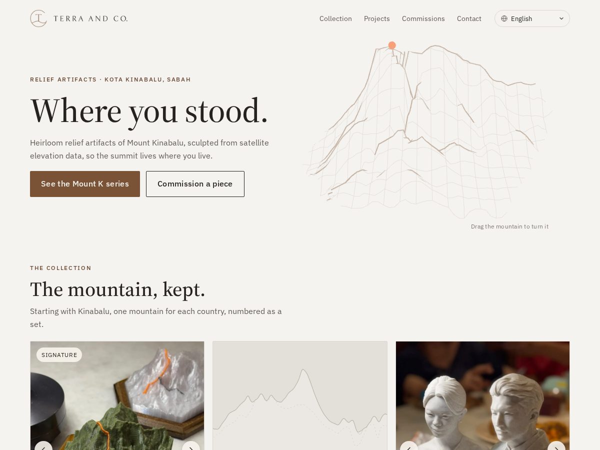 Landing-page snapshot of theterraandco.com