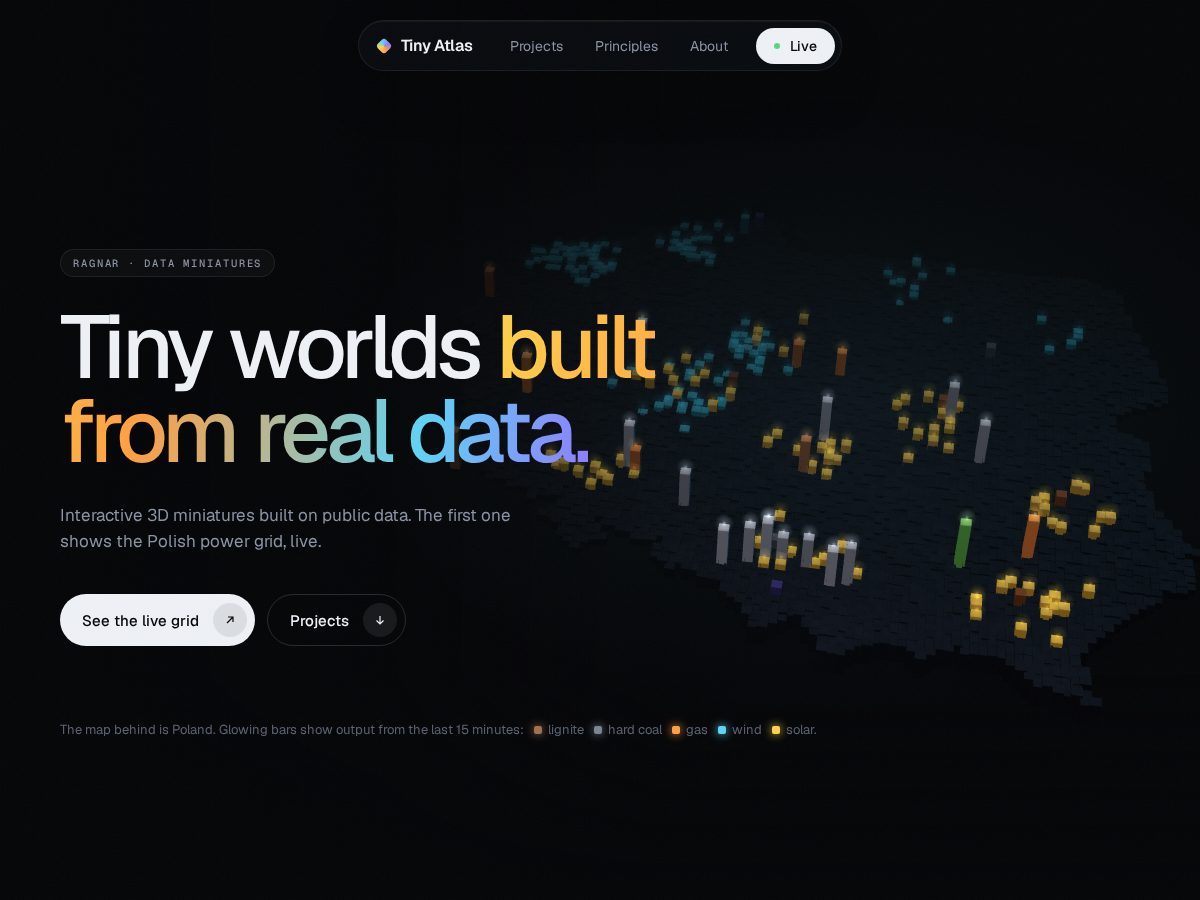 Landing-page snapshot of tinyatlas.dev