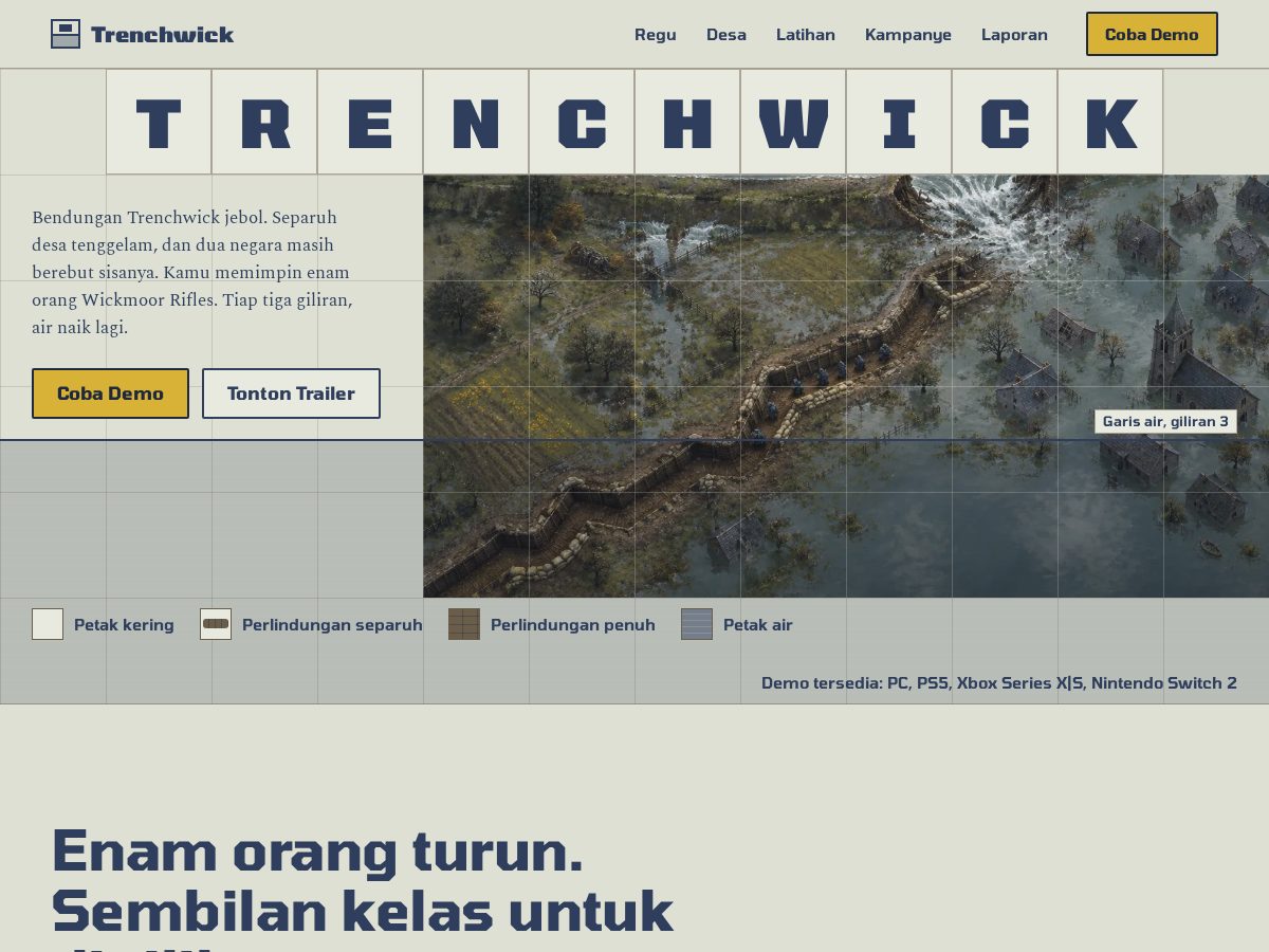 Landing-page snapshot of trenchwick.com