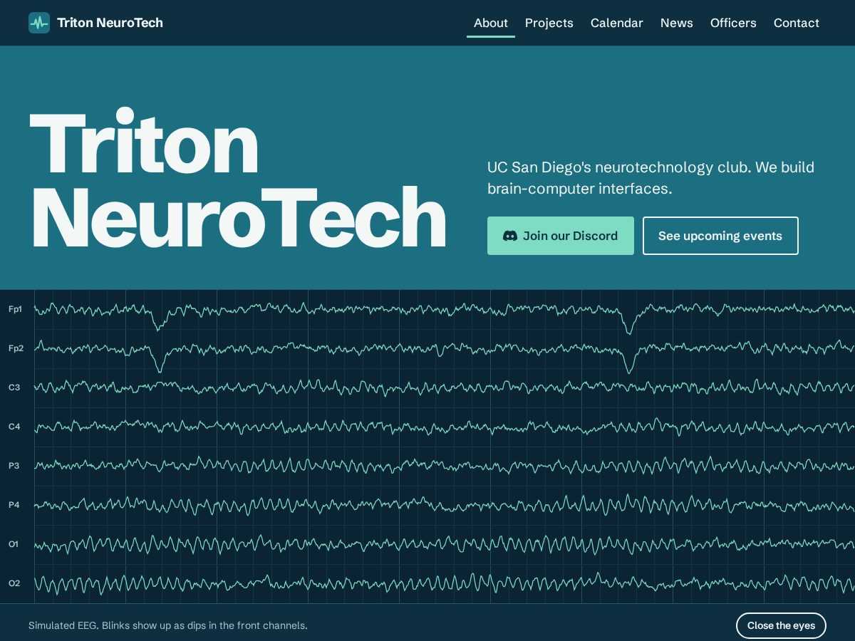Landing-page snapshot of tritonneurotech.com