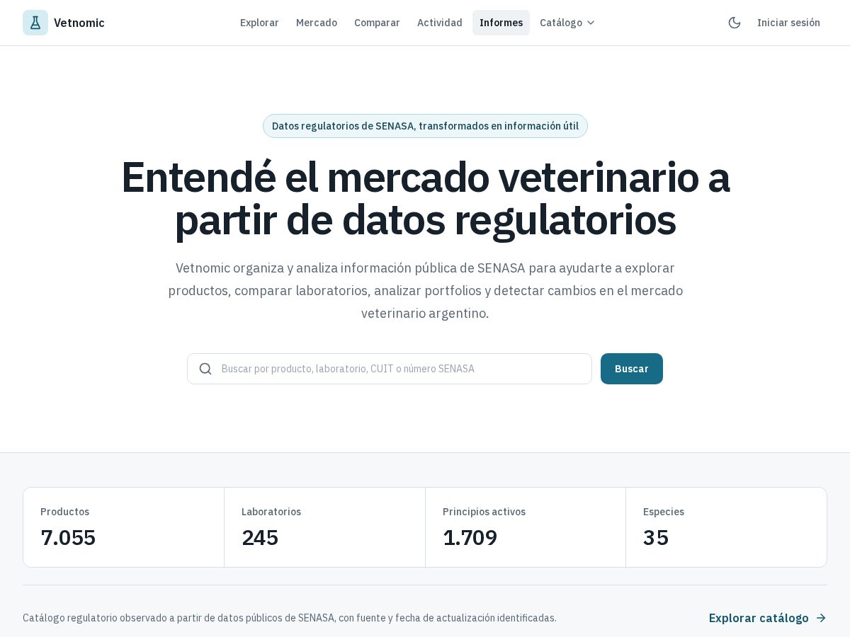 Landing-page snapshot of vetnomic.com