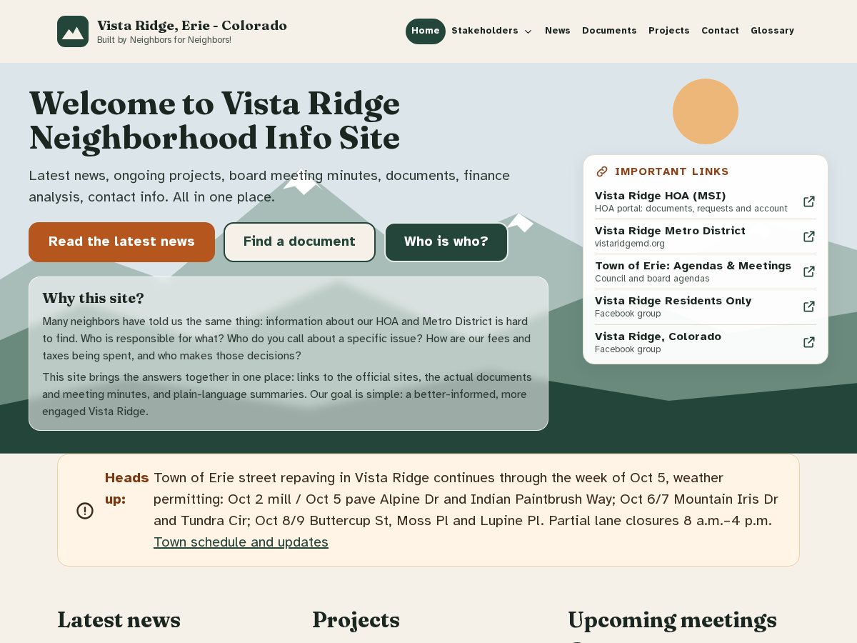 Landing-page snapshot of vistaridgeresidents.info