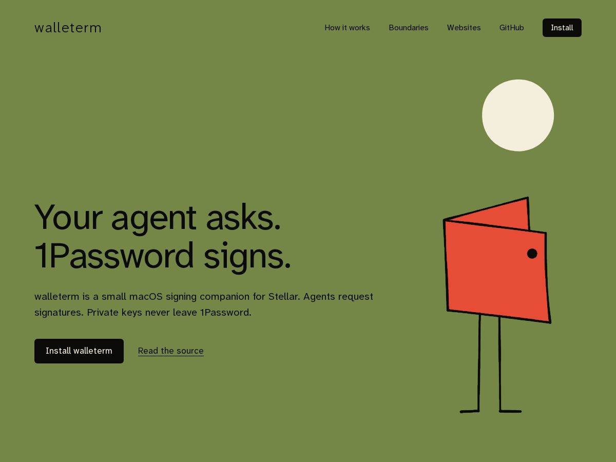 Landing-page snapshot of walleterm.com