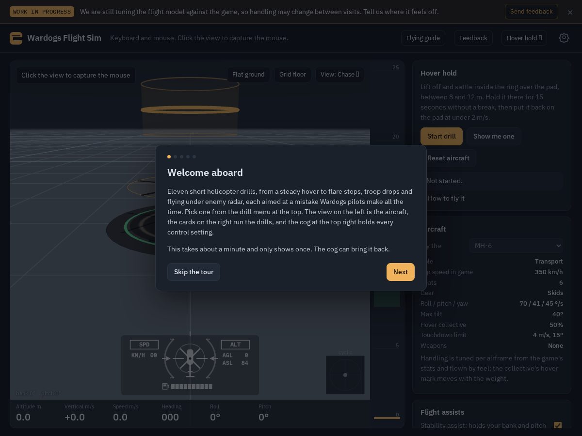 Landing-page snapshot of wardogsflightsim.com