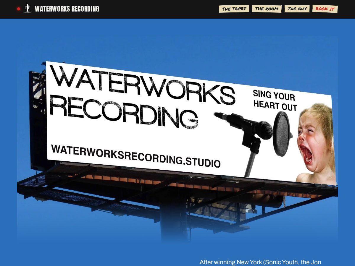 Landing-page snapshot of waterworksrecording.studio