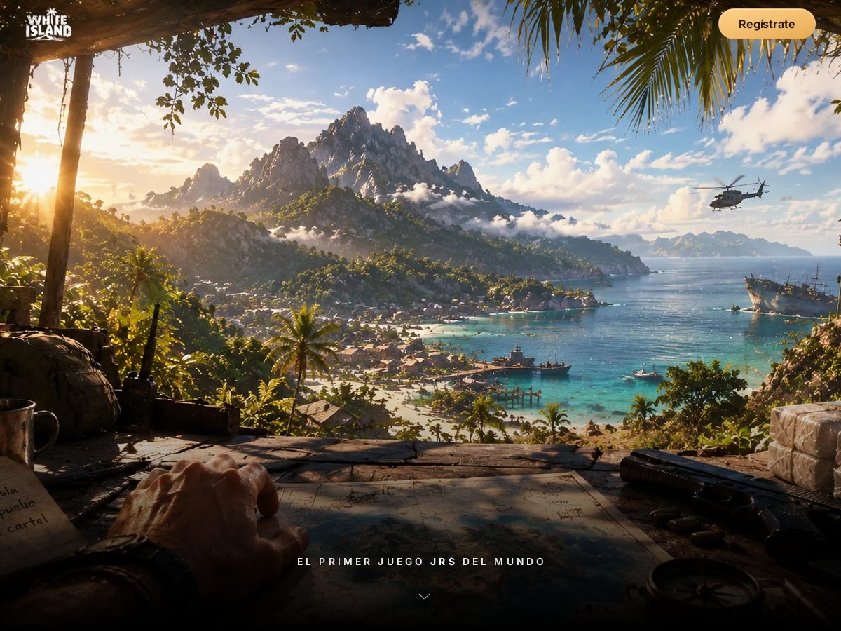 Landing-page snapshot of whiteislandgame.com