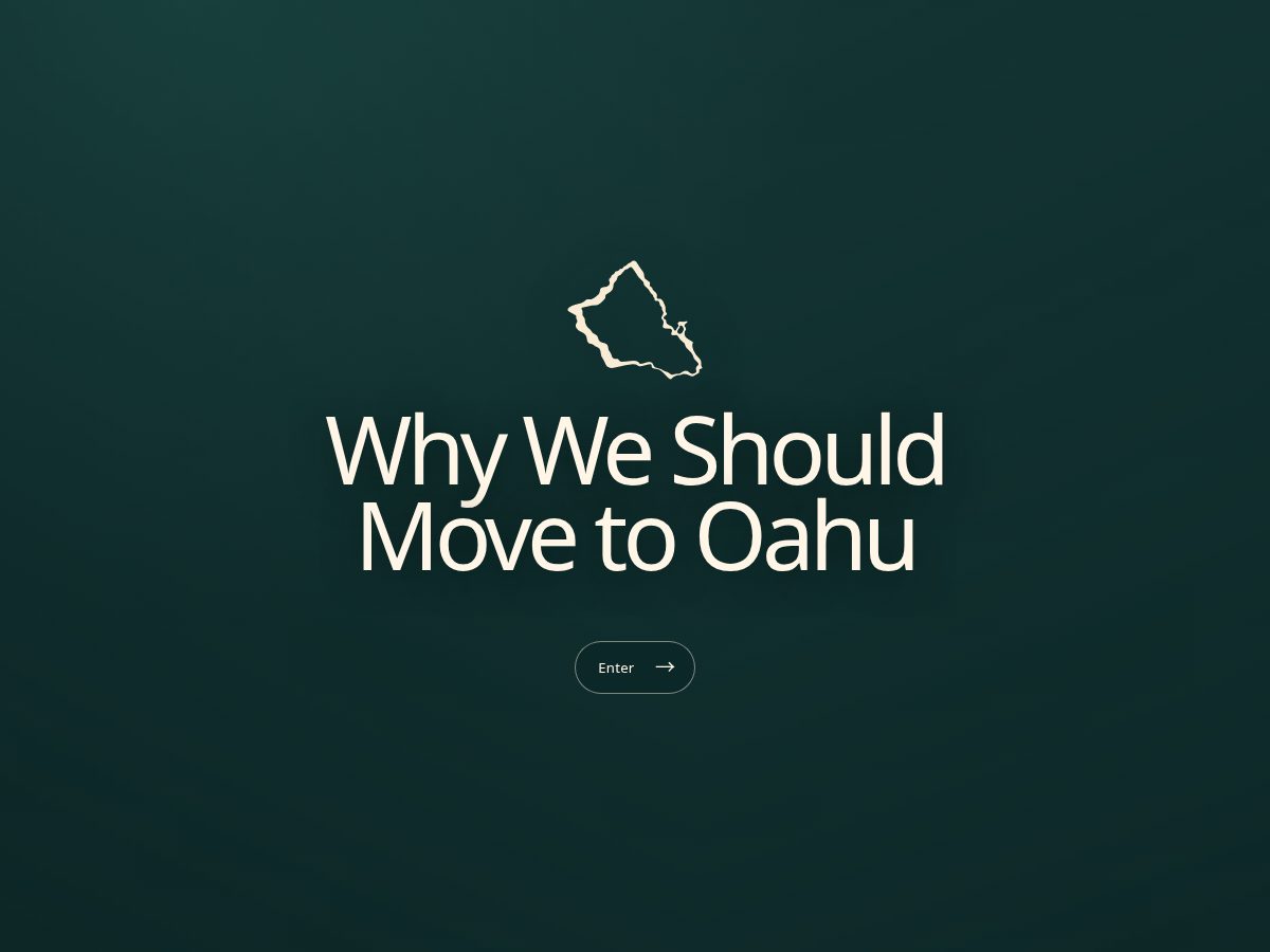 Landing-page snapshot of whyweshouldmovetooahu.com