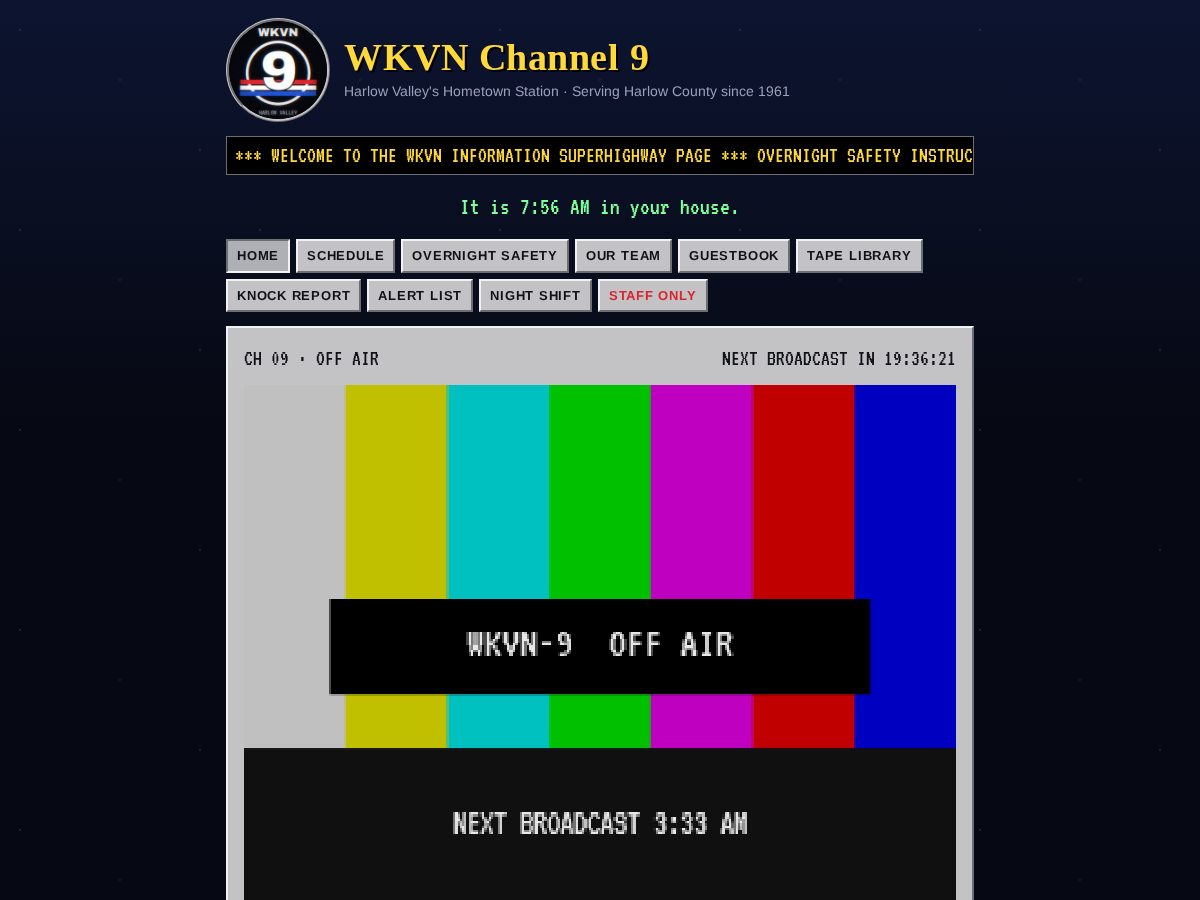 Landing-page snapshot of wkvn9.com