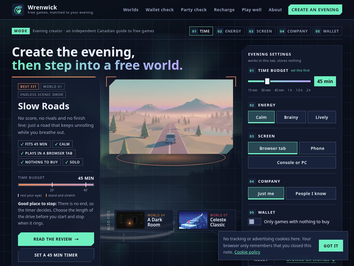 Landing-page snapshot of wrenwick.com