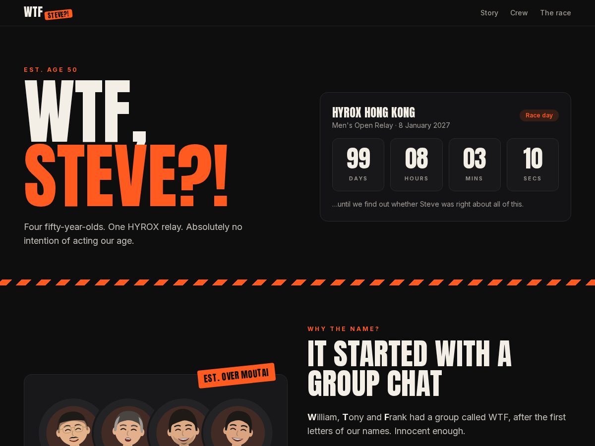 Landing-page snapshot of wtf-steve.com