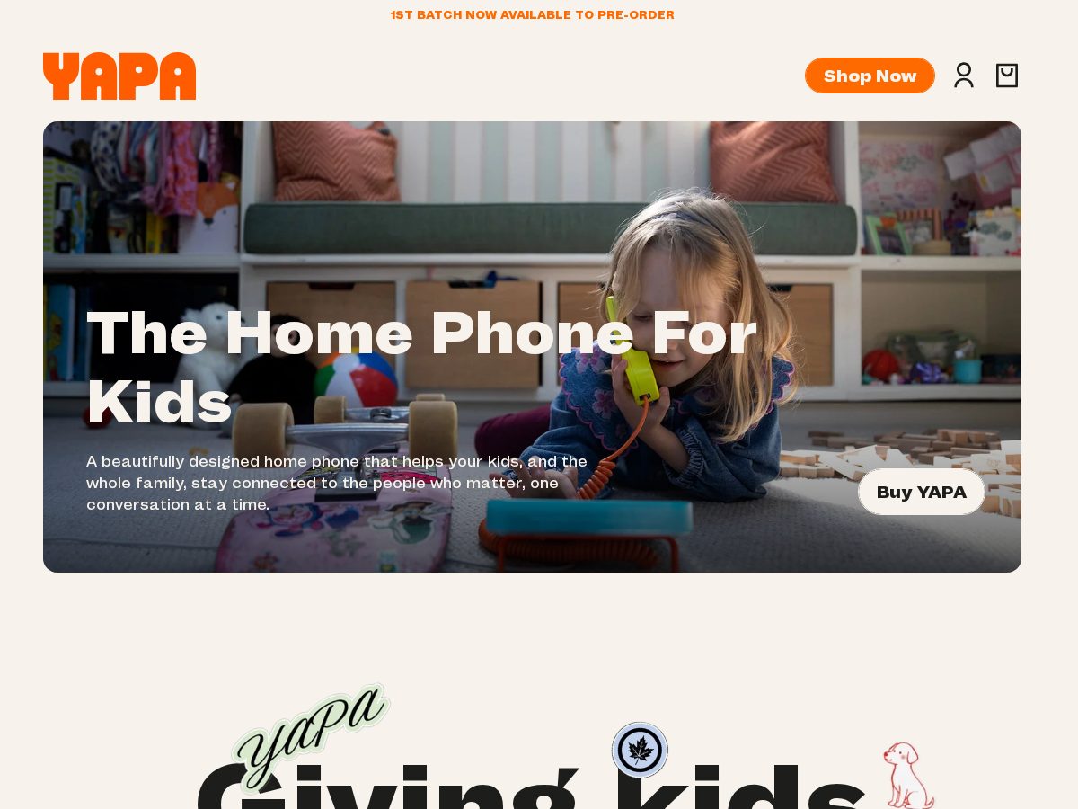 Landing-page snapshot of yapaphone.com