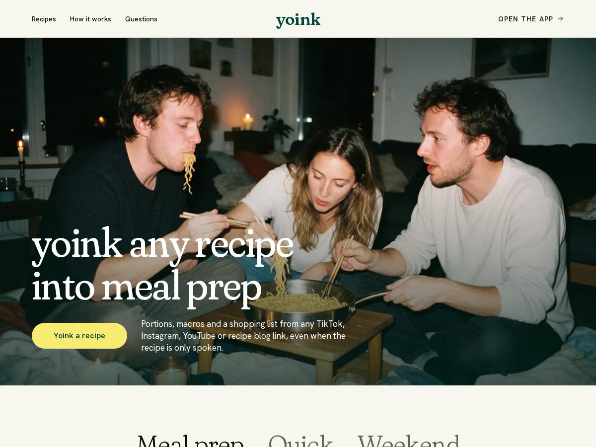 Landing-page snapshot of yoink.now