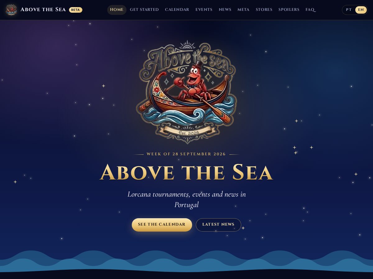 Landing-page snapshot of abovethesea.org