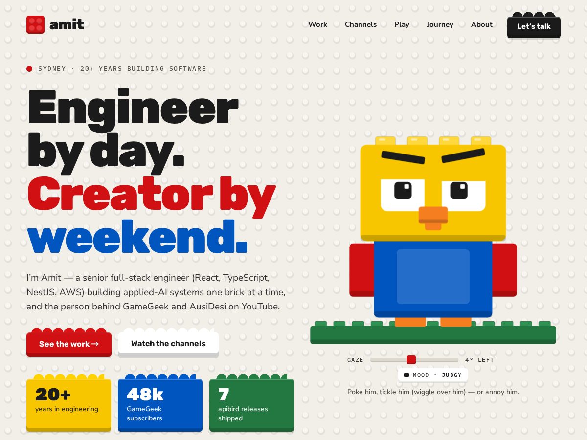 Landing-page snapshot of amitcode.dev