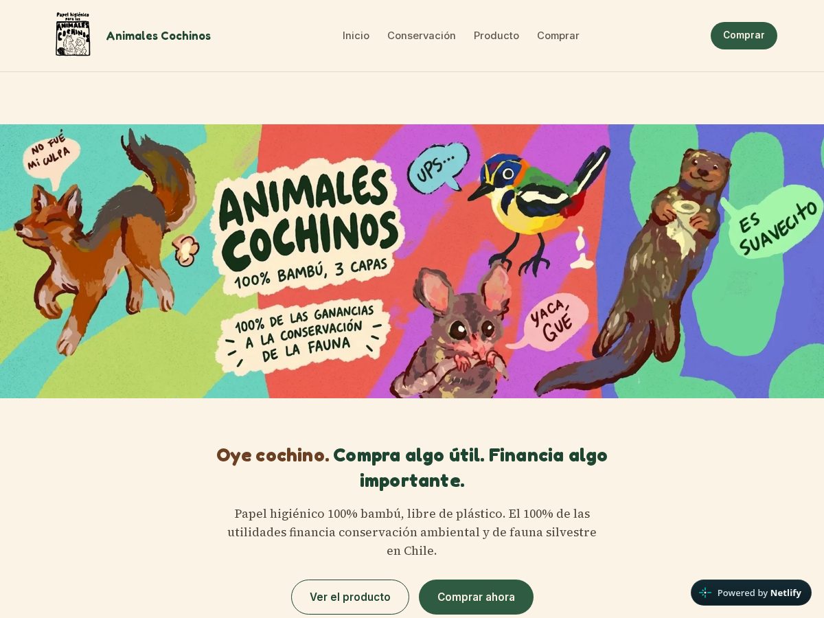 Landing-page snapshot of animalescochinos.org