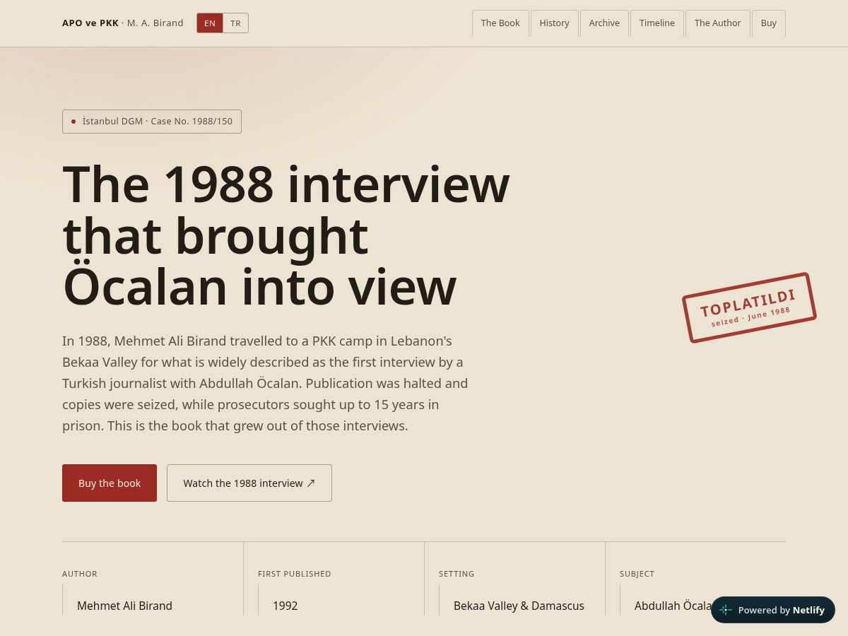 Landing-page snapshot of apovepkk.com