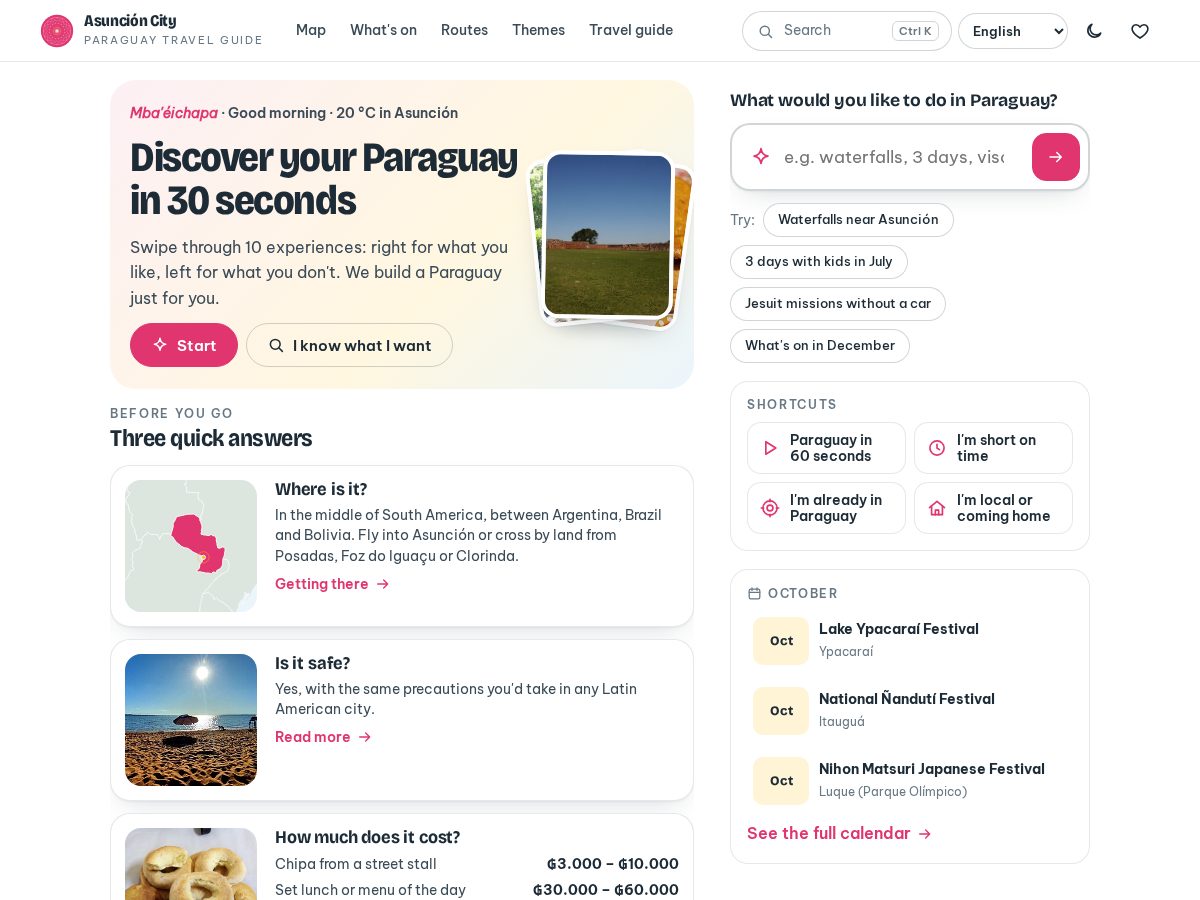 Landing-page snapshot of asuncioncity.com