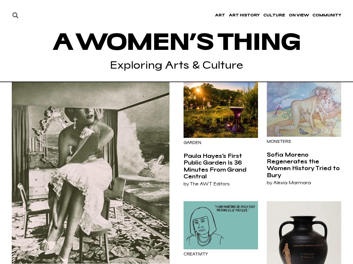 Landing-page snapshot of awomensthing.com