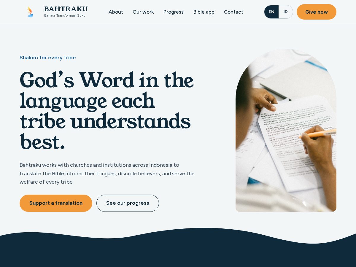 Landing-page snapshot of bahtraku.bible