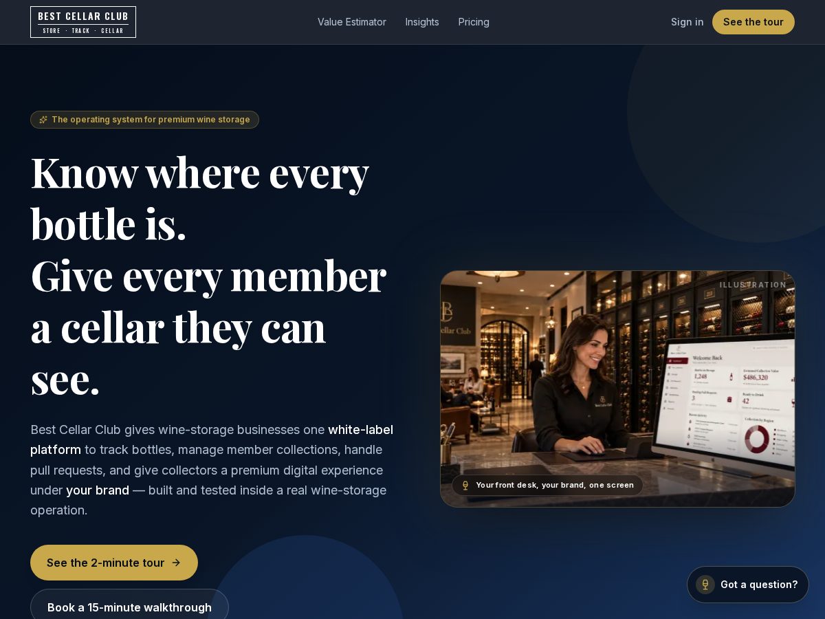 Landing-page snapshot of bestcellarclubs.com