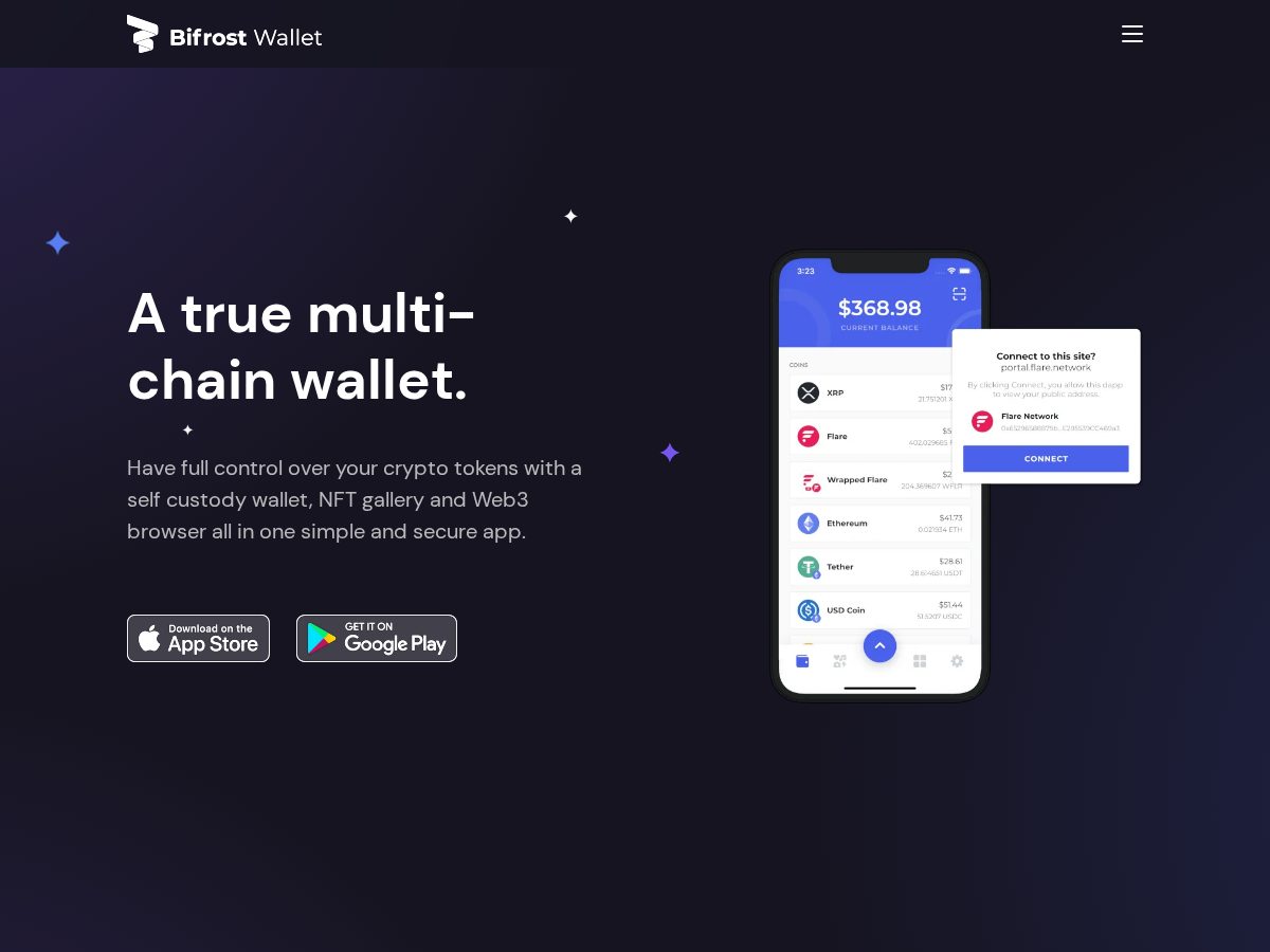 Landing-page snapshot of bifrostdefi.com