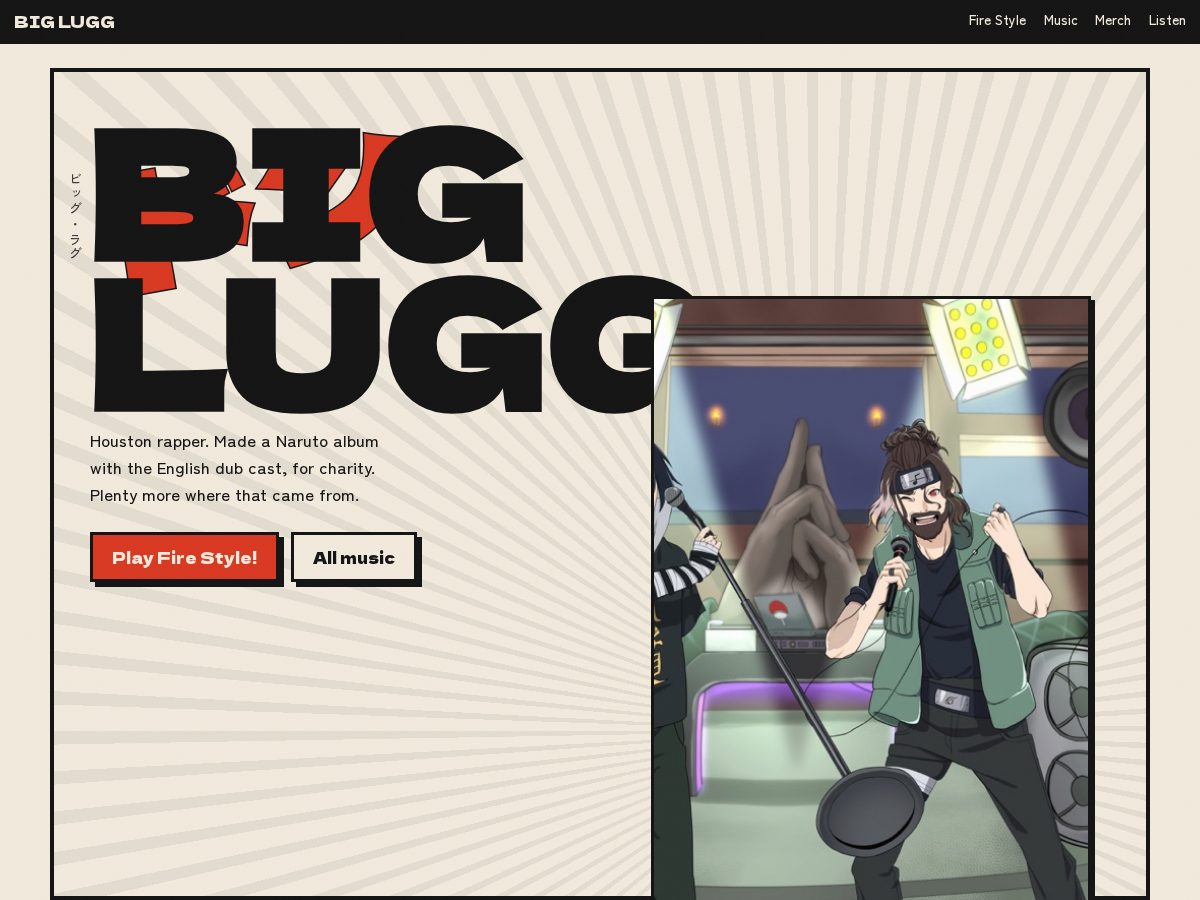 Landing-page snapshot of biglugg.com