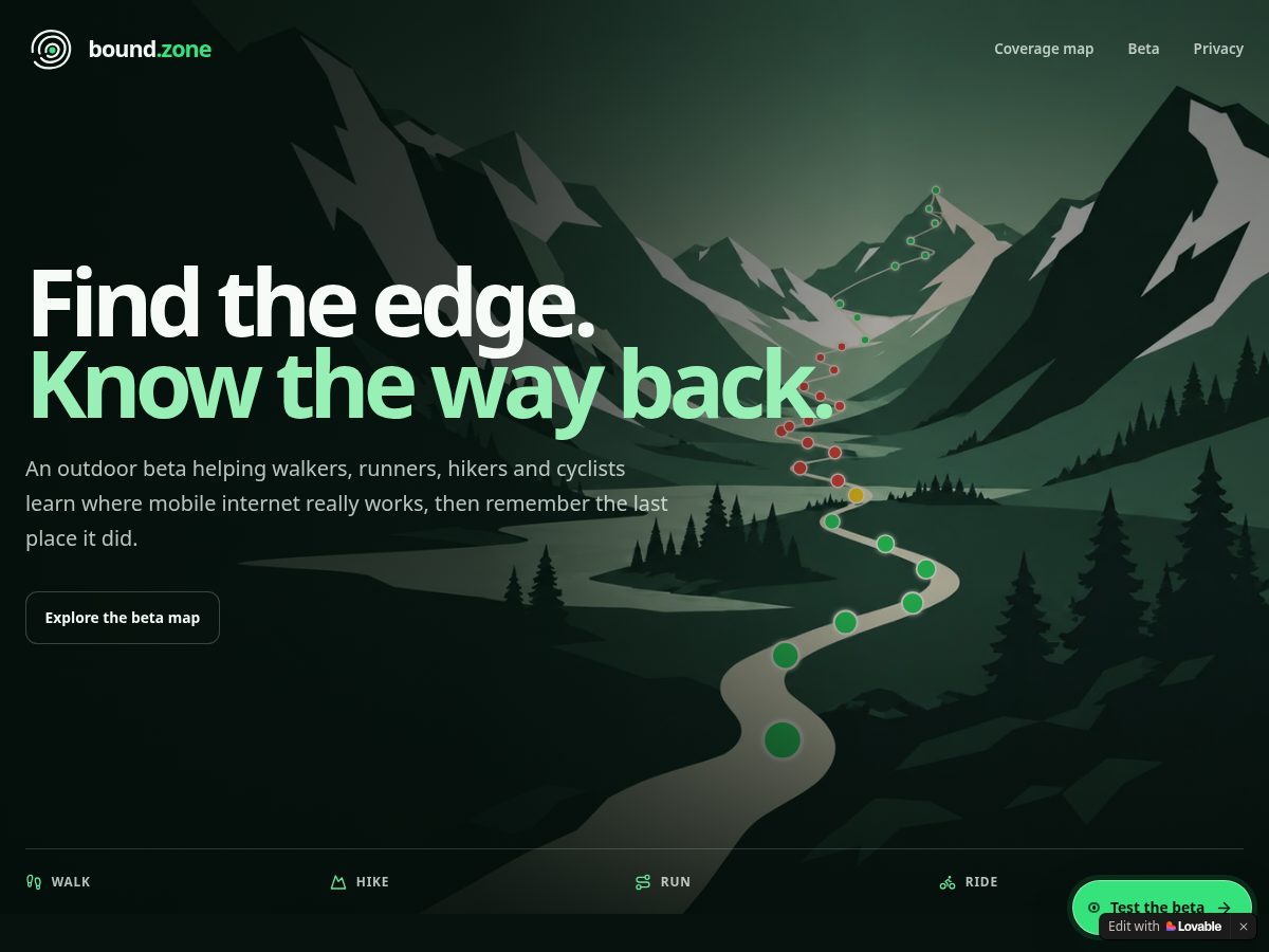 Landing-page snapshot of bound.zone