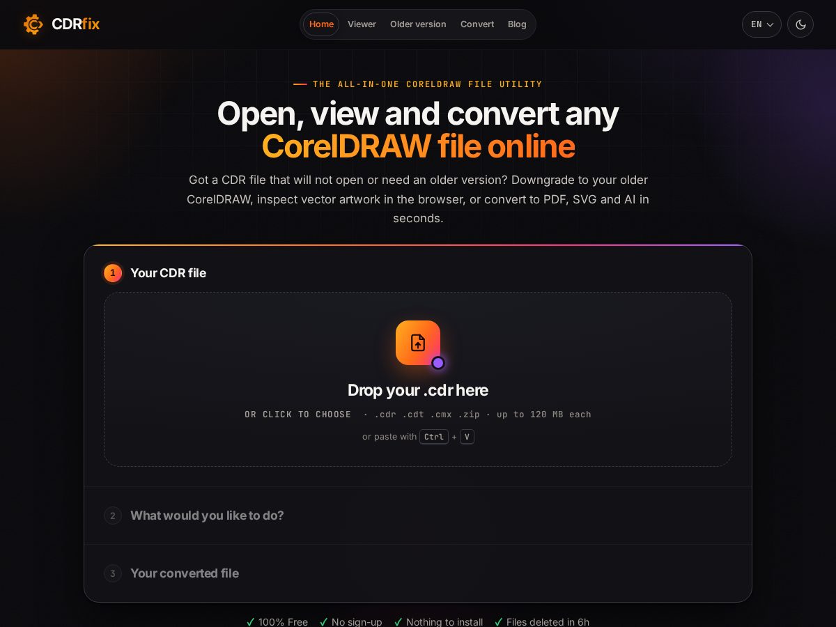 Landing-page snapshot of cdrfix.com