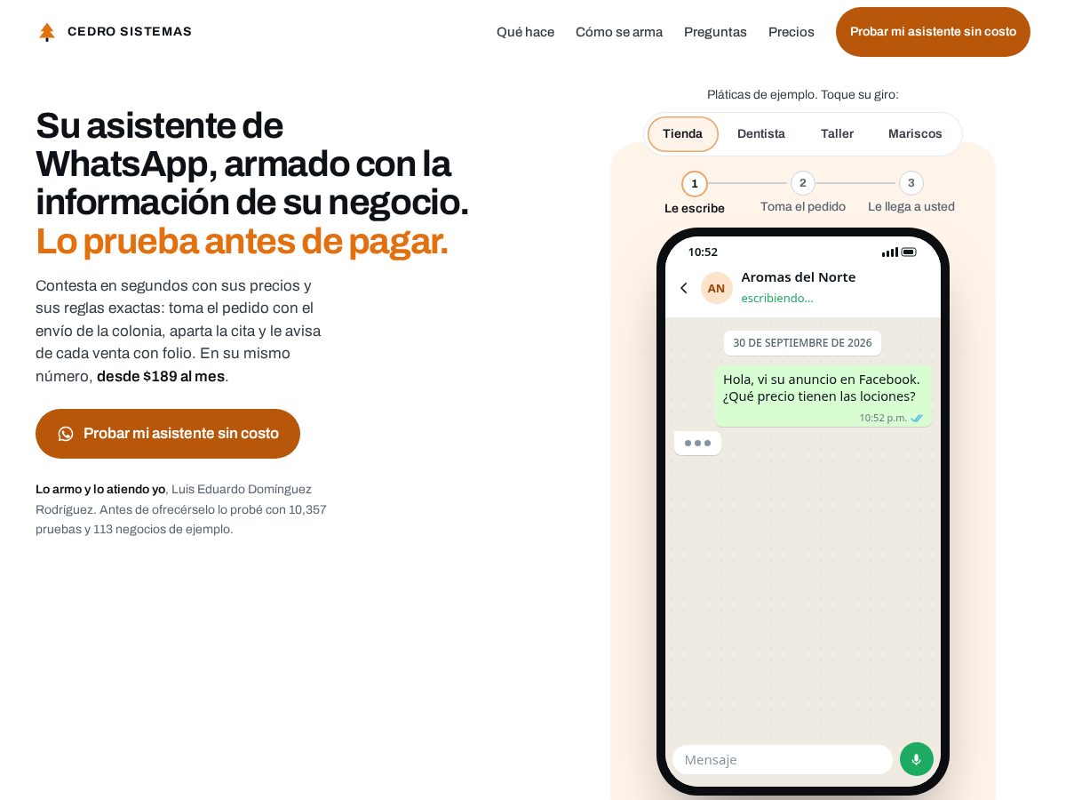 Landing-page snapshot of cedrosistemas.com