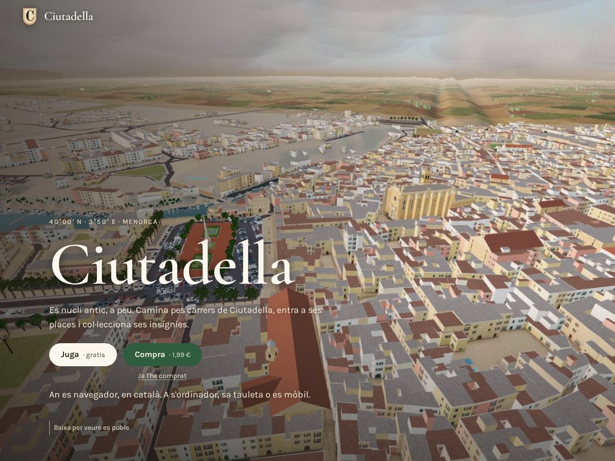 Landing-page snapshot of ciutadellajoc.com