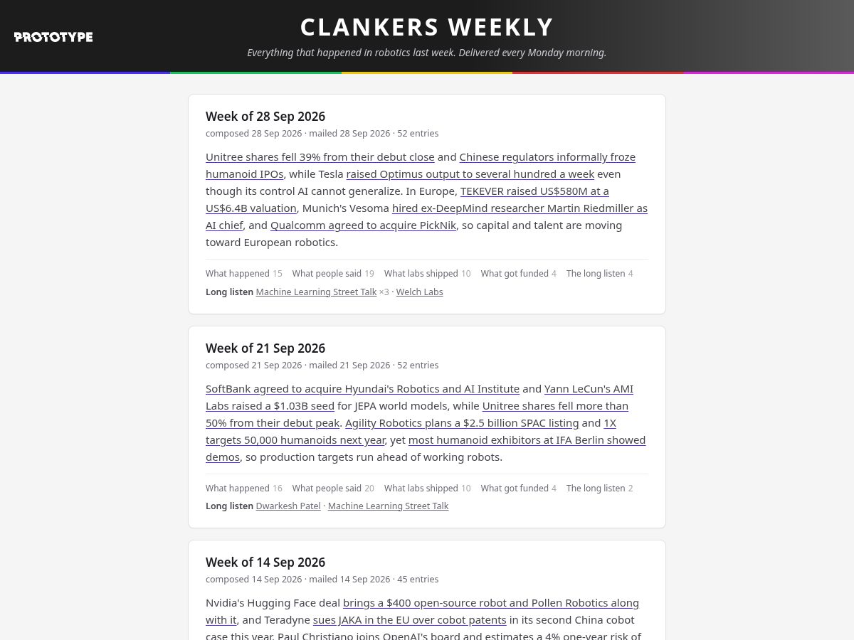 Landing-page snapshot of clankers.blog