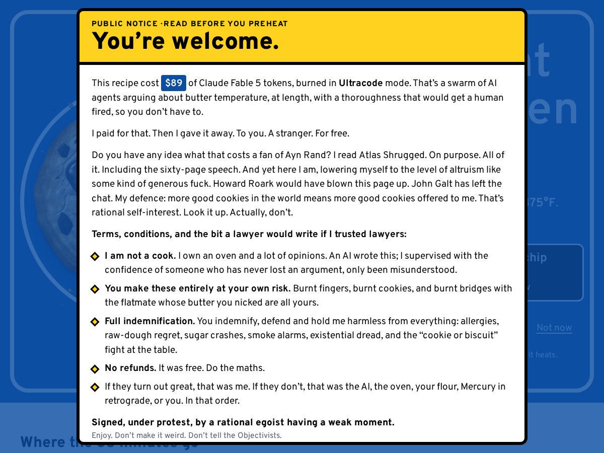 Landing-page snapshot of claudecookies.com