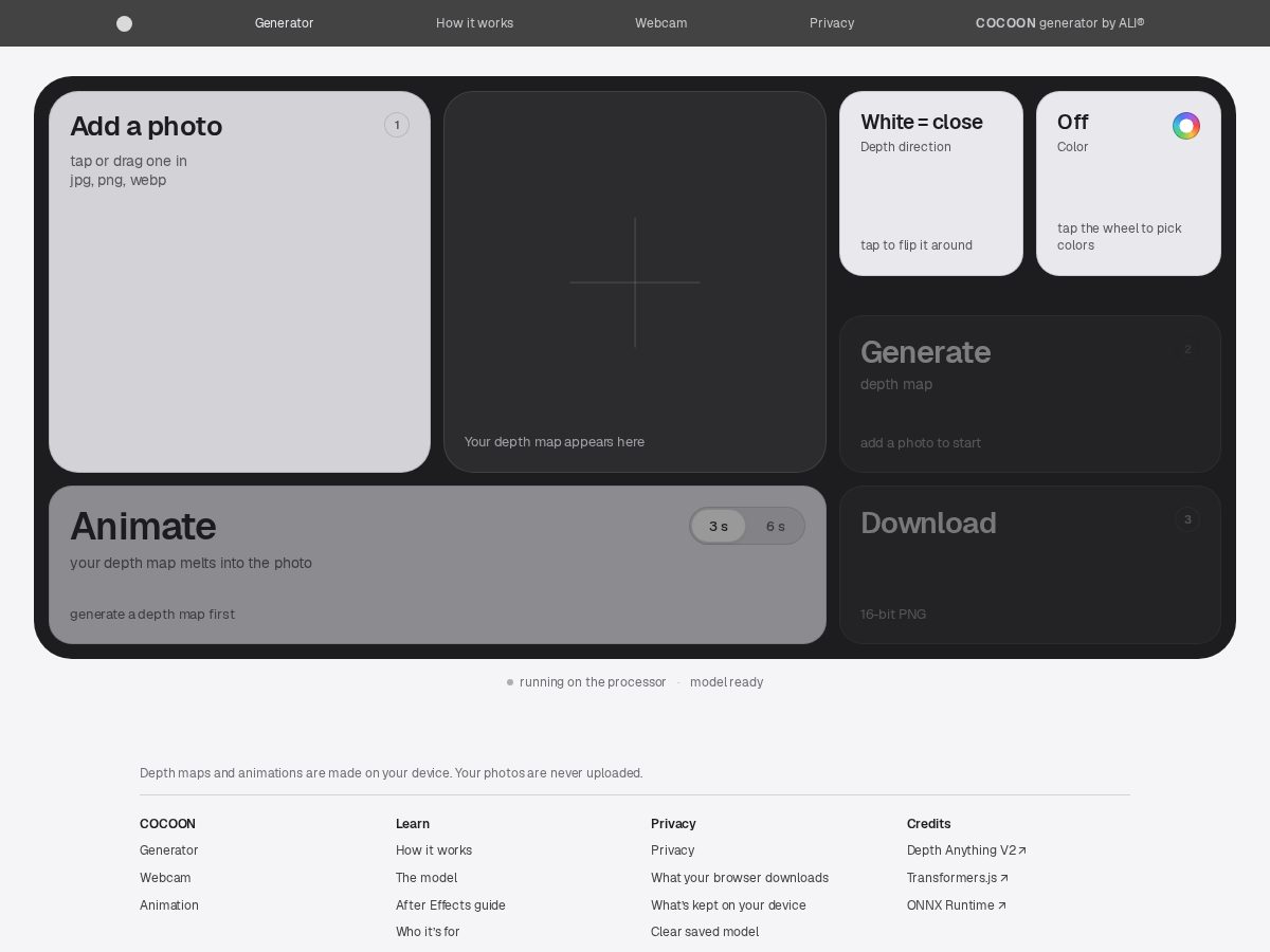 Landing-page snapshot of cocoongenerator.com