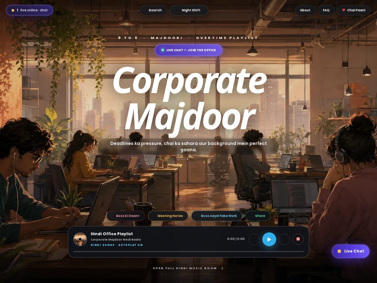 Landing-page snapshot of corporatemajdoor.tech